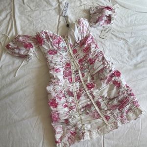 For Love and Lemons Mills Ruched Mini Dress